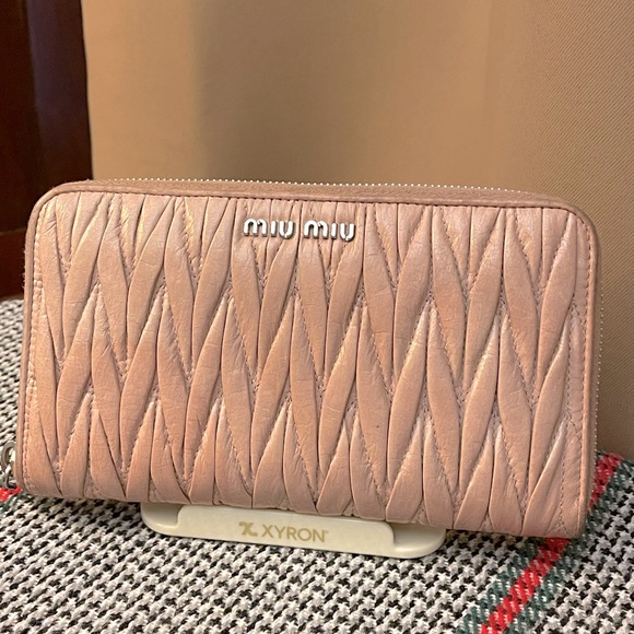 Miu Miu Handbags - Authentic Miu Miu Matelasse Leather Zip Continental Wallet